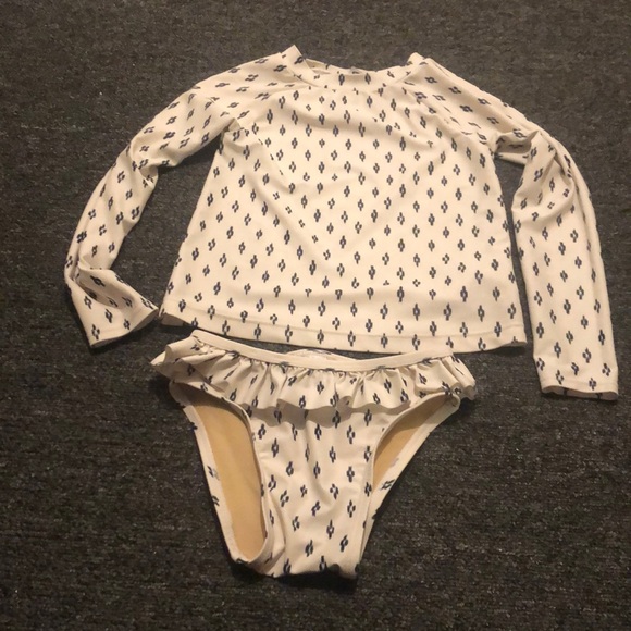 Old Navy Swim Old Navy Brand Creamnavy 5t Toddler 2 Pc Swimsuit